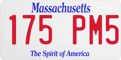 MA license plate 175PM5