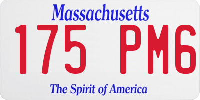 MA license plate 175PM6