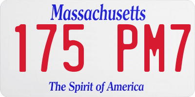 MA license plate 175PM7