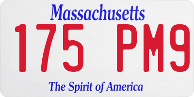 MA license plate 175PM9