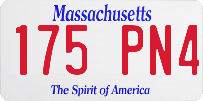 MA license plate 175PN4