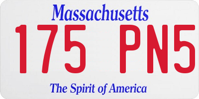 MA license plate 175PN5