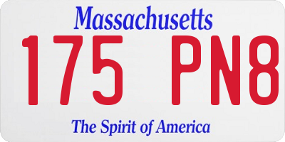 MA license plate 175PN8