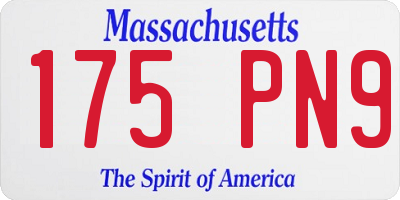 MA license plate 175PN9