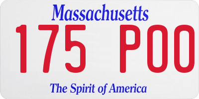 MA license plate 175PO0