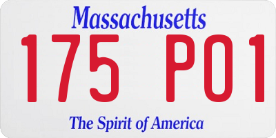 MA license plate 175PO1