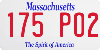 MA license plate 175PO2