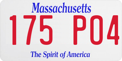 MA license plate 175PO4