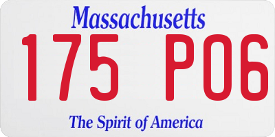 MA license plate 175PO6