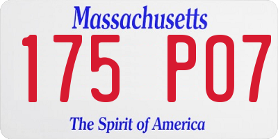 MA license plate 175PO7