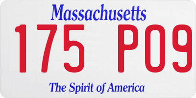 MA license plate 175PO9