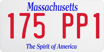 MA license plate 175PP1