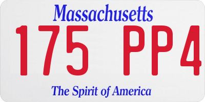 MA license plate 175PP4
