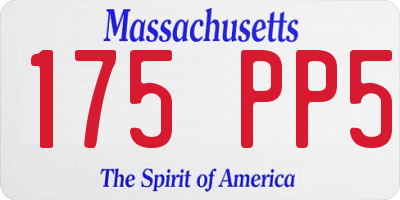 MA license plate 175PP5
