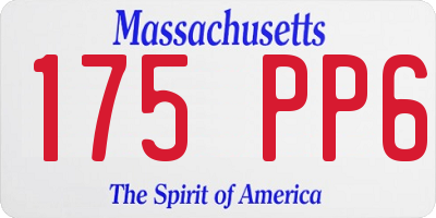 MA license plate 175PP6