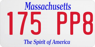 MA license plate 175PP8
