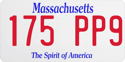 MA license plate 175PP9