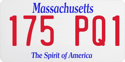 MA license plate 175PQ1