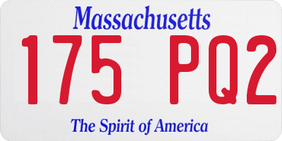 MA license plate 175PQ2