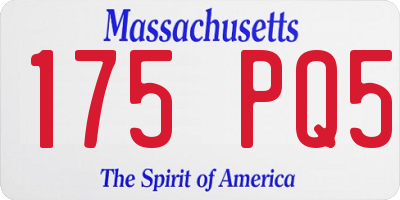 MA license plate 175PQ5