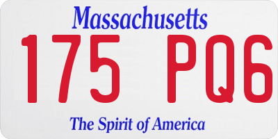 MA license plate 175PQ6