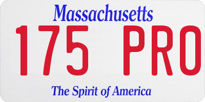 MA license plate 175PR0
