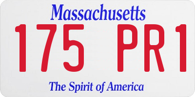 MA license plate 175PR1