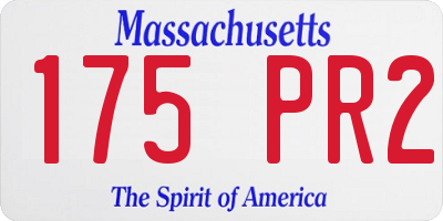 MA license plate 175PR2