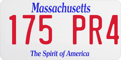 MA license plate 175PR4