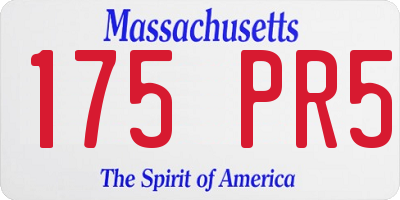 MA license plate 175PR5