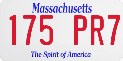 MA license plate 175PR7
