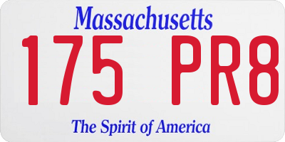 MA license plate 175PR8