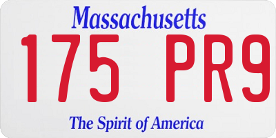 MA license plate 175PR9