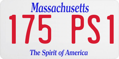 MA license plate 175PS1