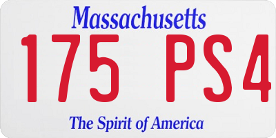 MA license plate 175PS4