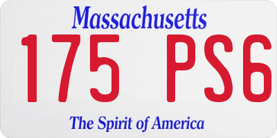 MA license plate 175PS6
