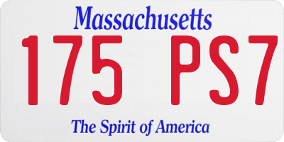MA license plate 175PS7