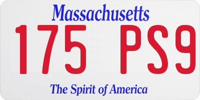 MA license plate 175PS9
