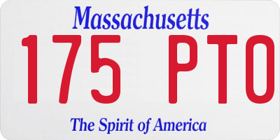 MA license plate 175PT0