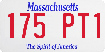 MA license plate 175PT1