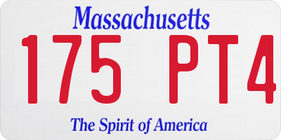 MA license plate 175PT4