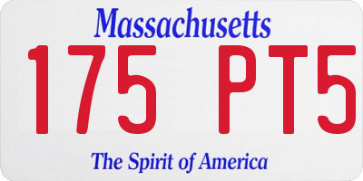 MA license plate 175PT5