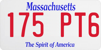 MA license plate 175PT6