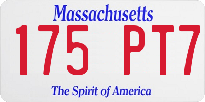 MA license plate 175PT7