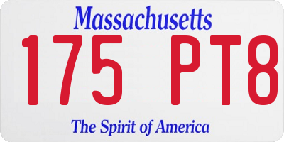 MA license plate 175PT8