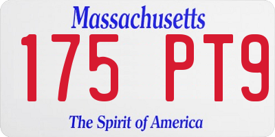 MA license plate 175PT9