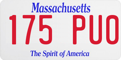 MA license plate 175PU0