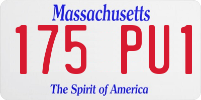 MA license plate 175PU1