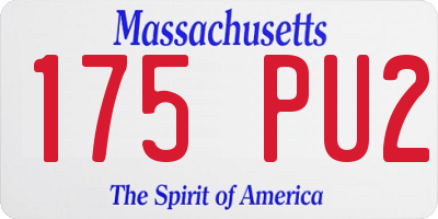 MA license plate 175PU2