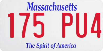 MA license plate 175PU4